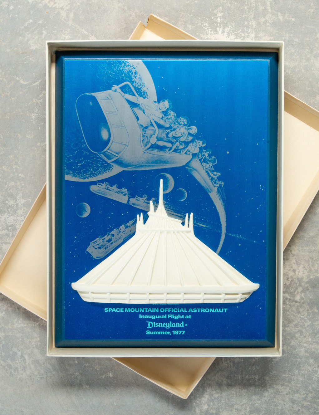 Disneyland Space Mountain Inaugural Flight Official Astronaut Summer 1977 Plaque