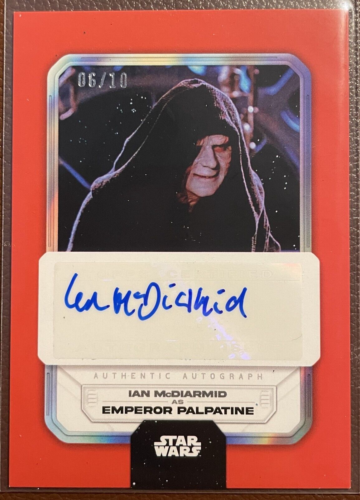 2023 Topps Star Wars Flagship NNO Auto Ian McDiarmid as Emperor Palpatine Red/10