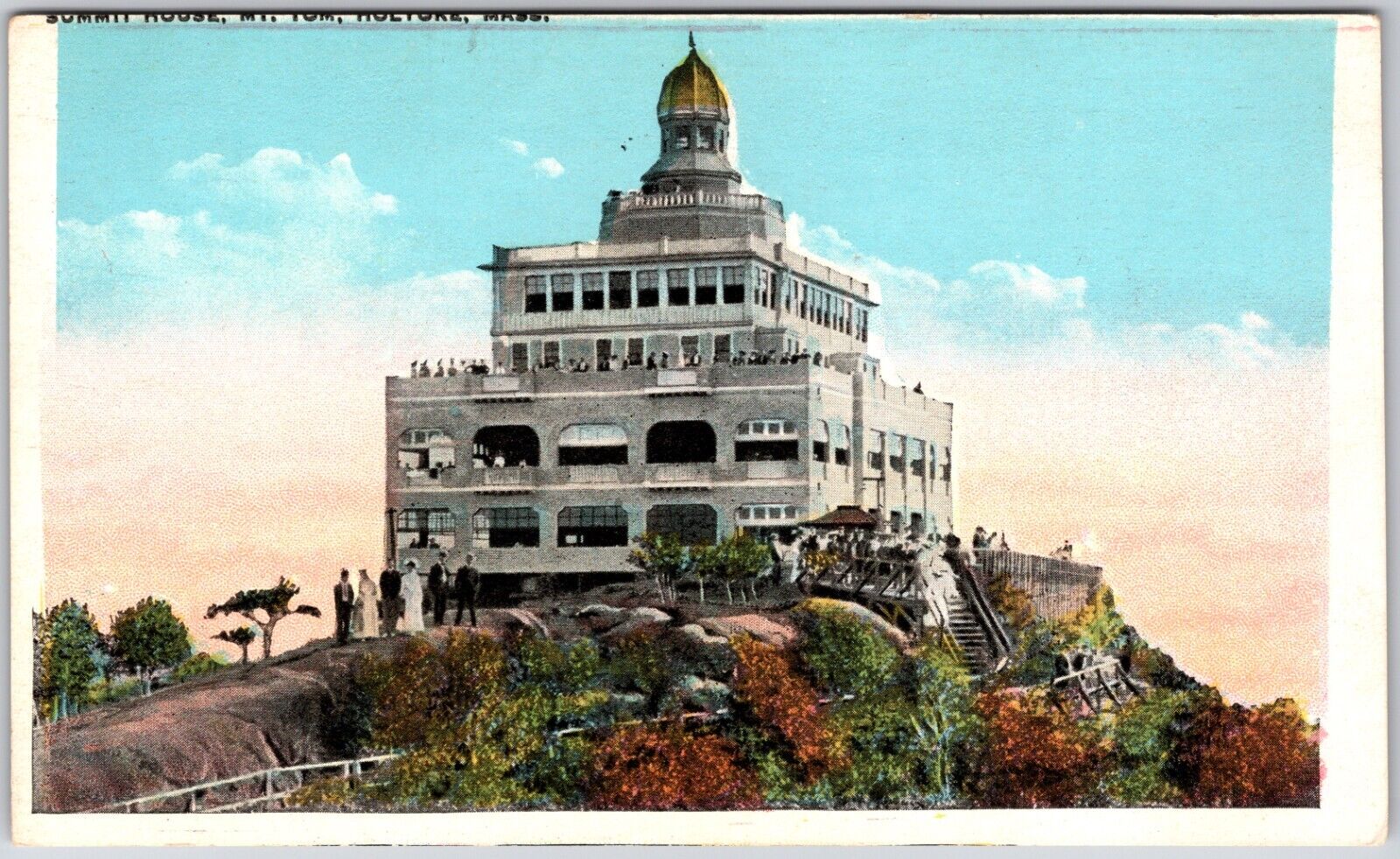 Mount Tom Summit House, Holyoke Massachusetts WB Postcard