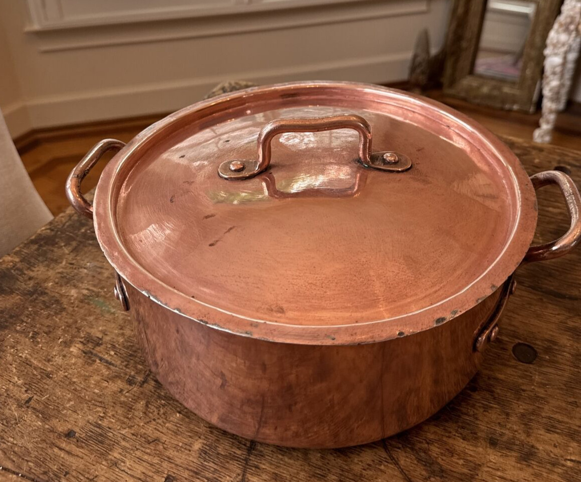 ANTIQUE French Copper “Fait Tous”Dutch Oven,RABBIT HILL Restored