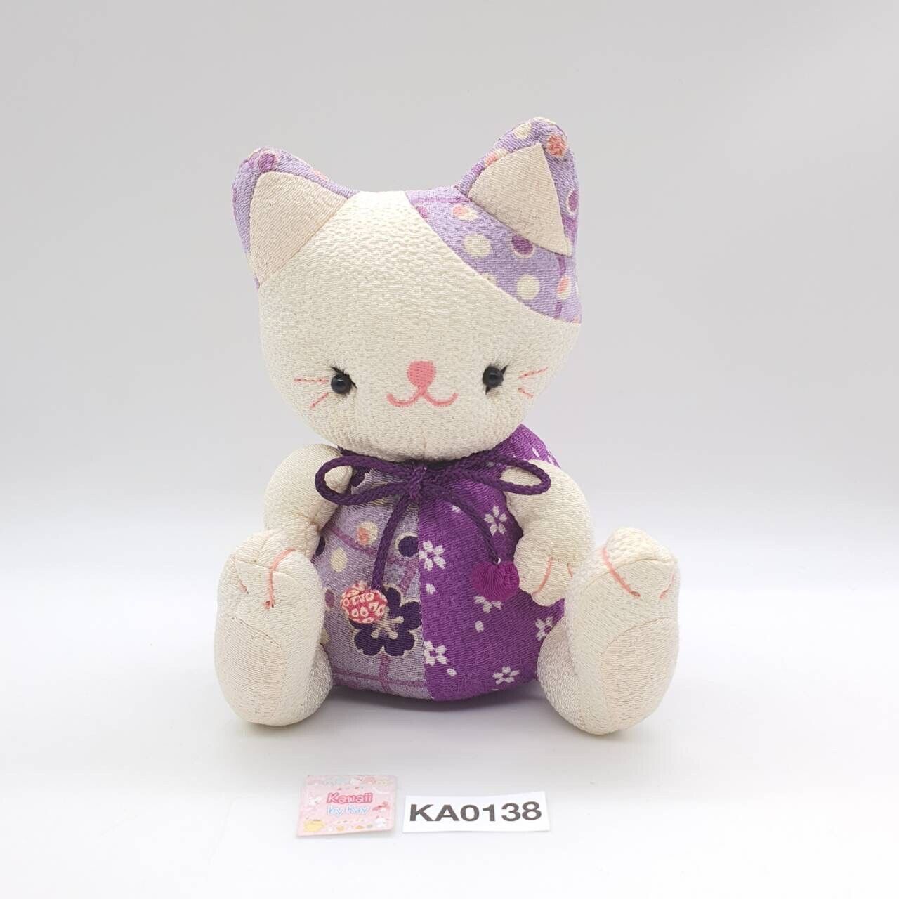 Memo Cat Japanese Fabric Handmade Plush Stuffed Toy Doll KA0138