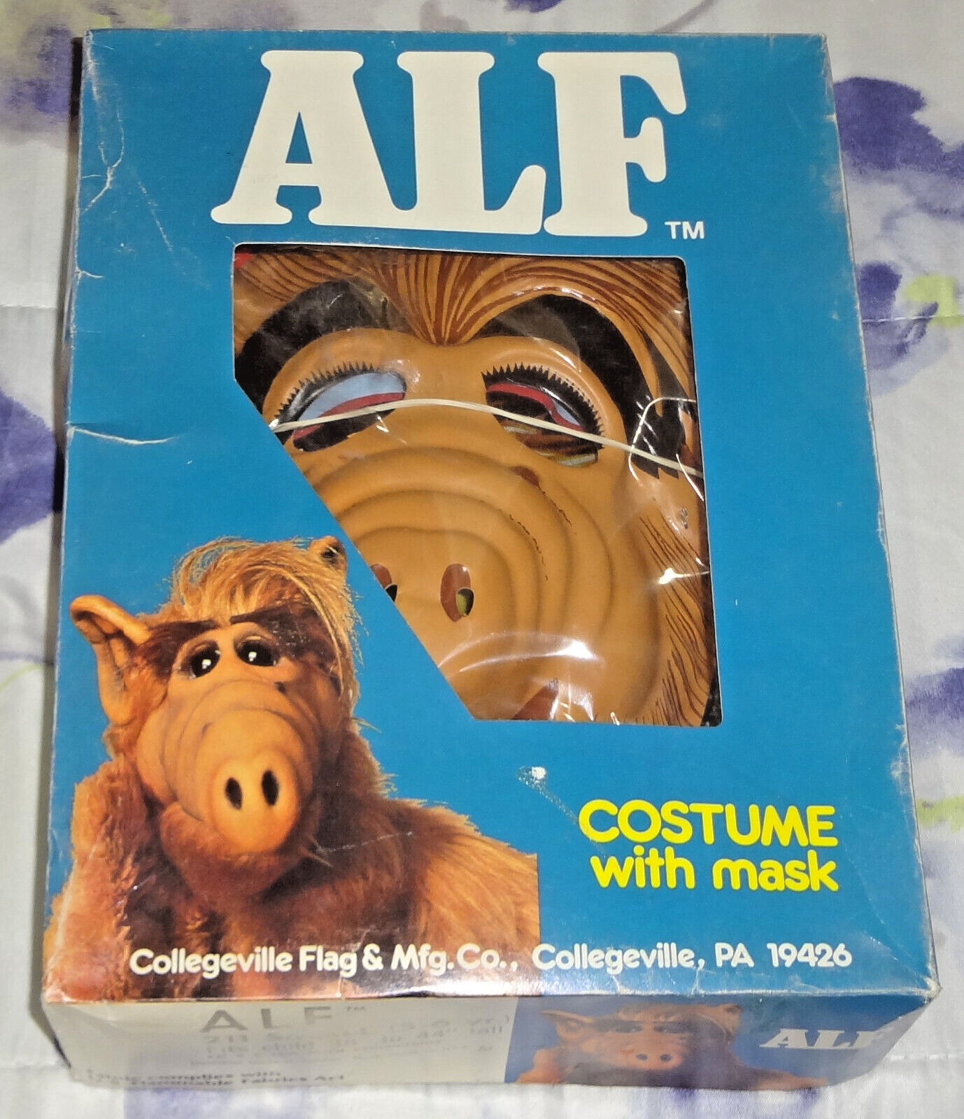 VTG 1987 ALF TV SHOW HALLOWEEN COSTUME & MASK KIDS SMALL COLLEGEVILLE NEW IN BOX