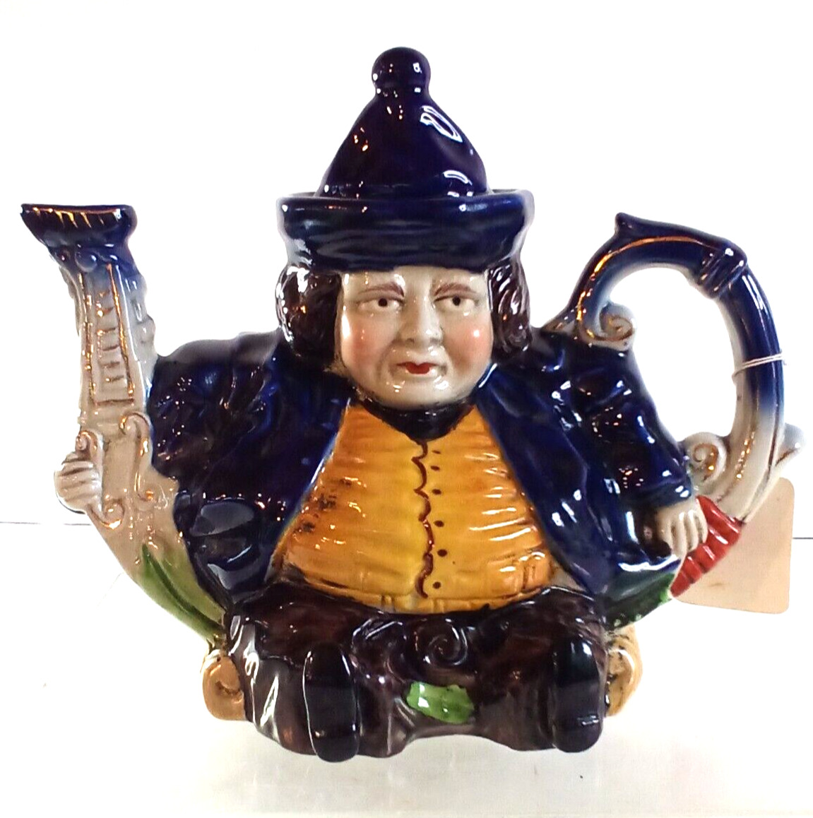 Vintage Toby Parliament Judge Teapot Figure Hand painted. 8.5x10.5. Cool 0367