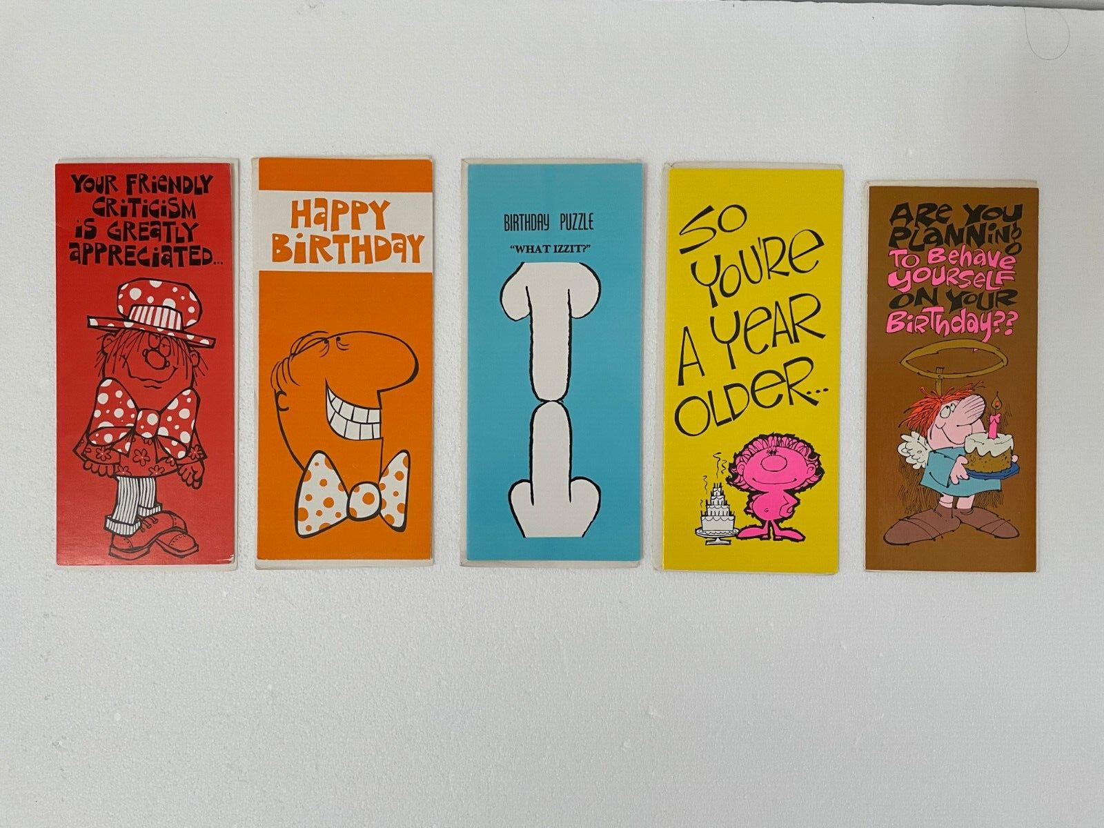 Vintage X-Rated/ Funny Adult Greeting Cards - 4 Birthday - 1 Misc-Unused