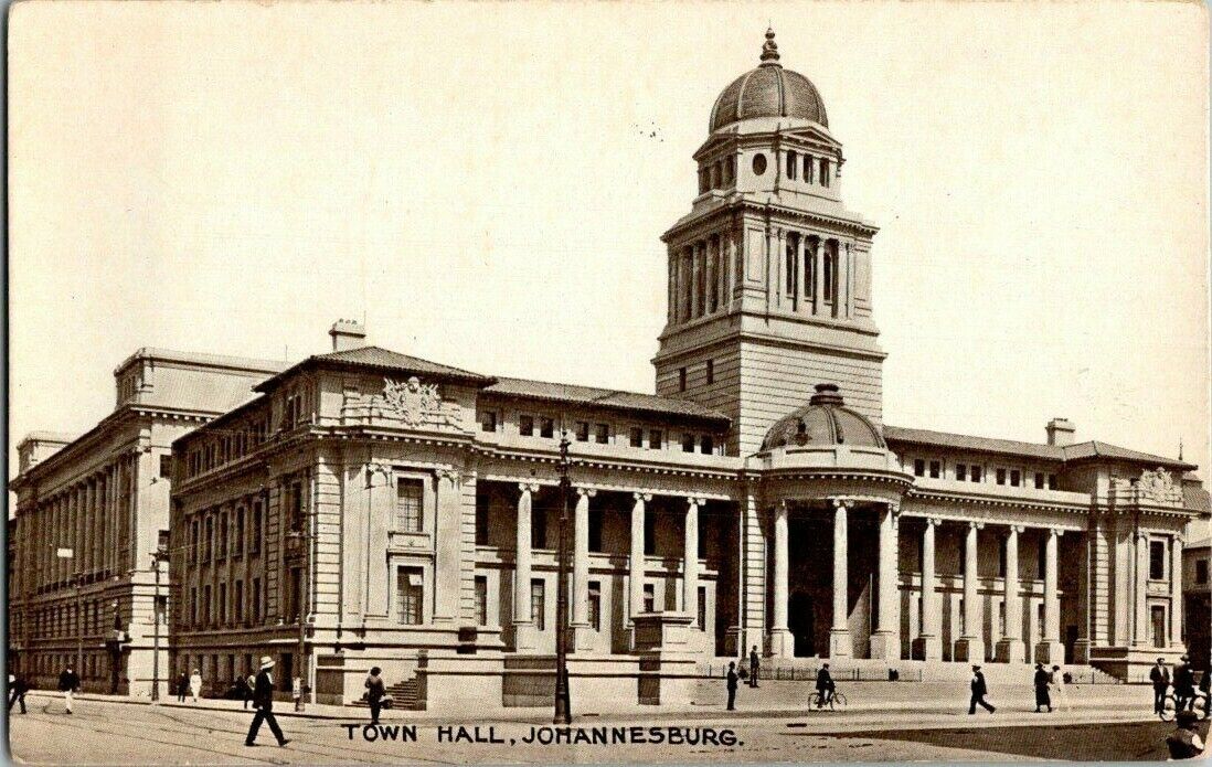 1910. TOWN HALL. JOHANNESBURG. POSTCARD. GG8