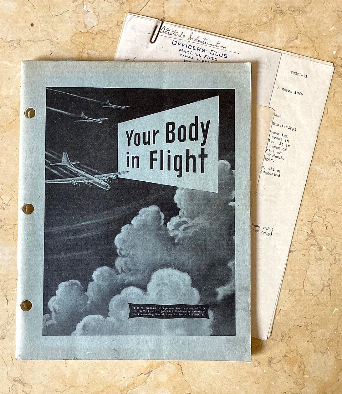 RARE US ARMY AIR FORCES B29 SUPERFORTRESS VERSION YOUR BODY in FLIGHT 1944 BOOK