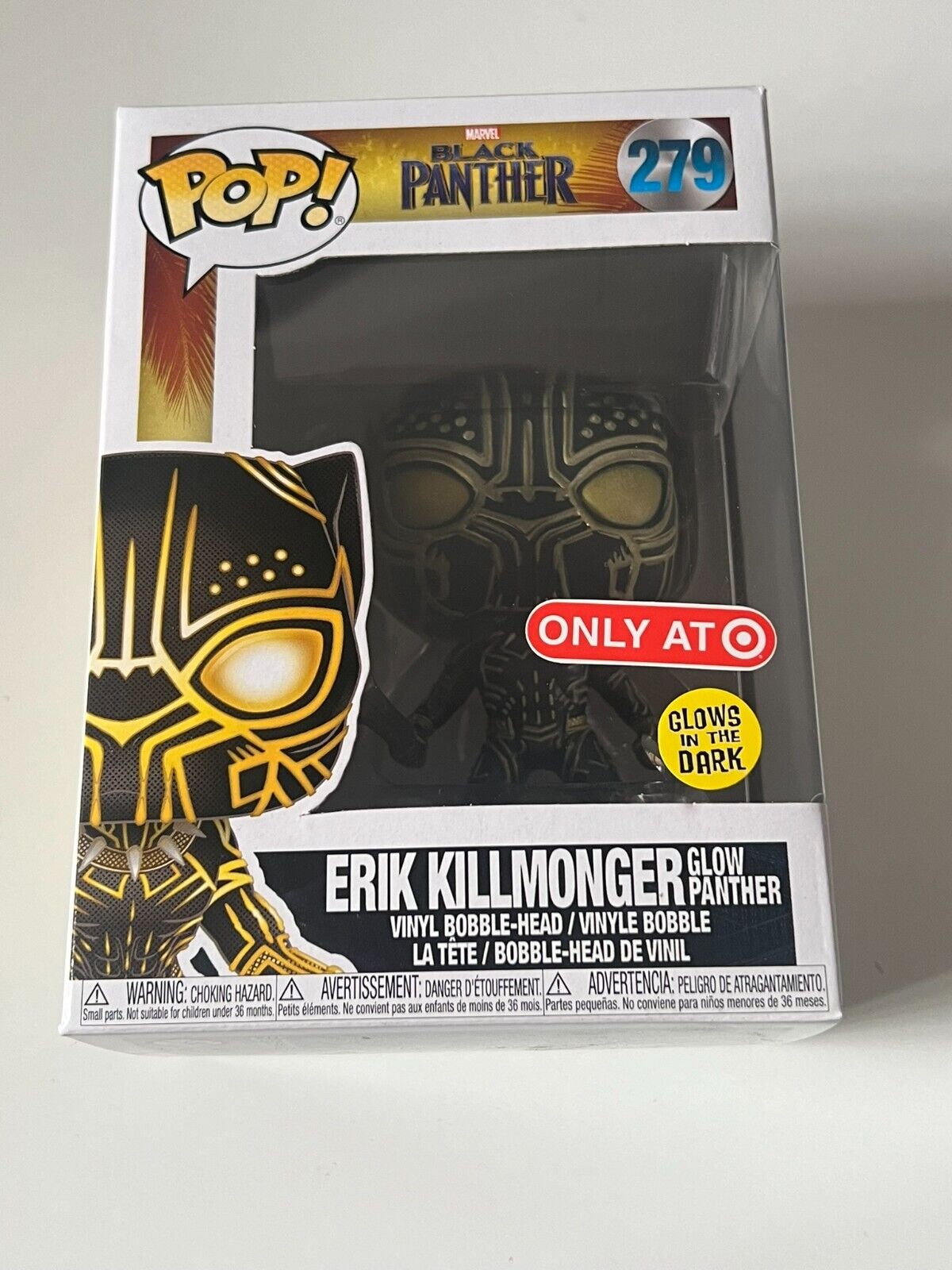 Funko POP Marvel Black Panther Erik Killmonger Glow 279 Target Exclusive NEW