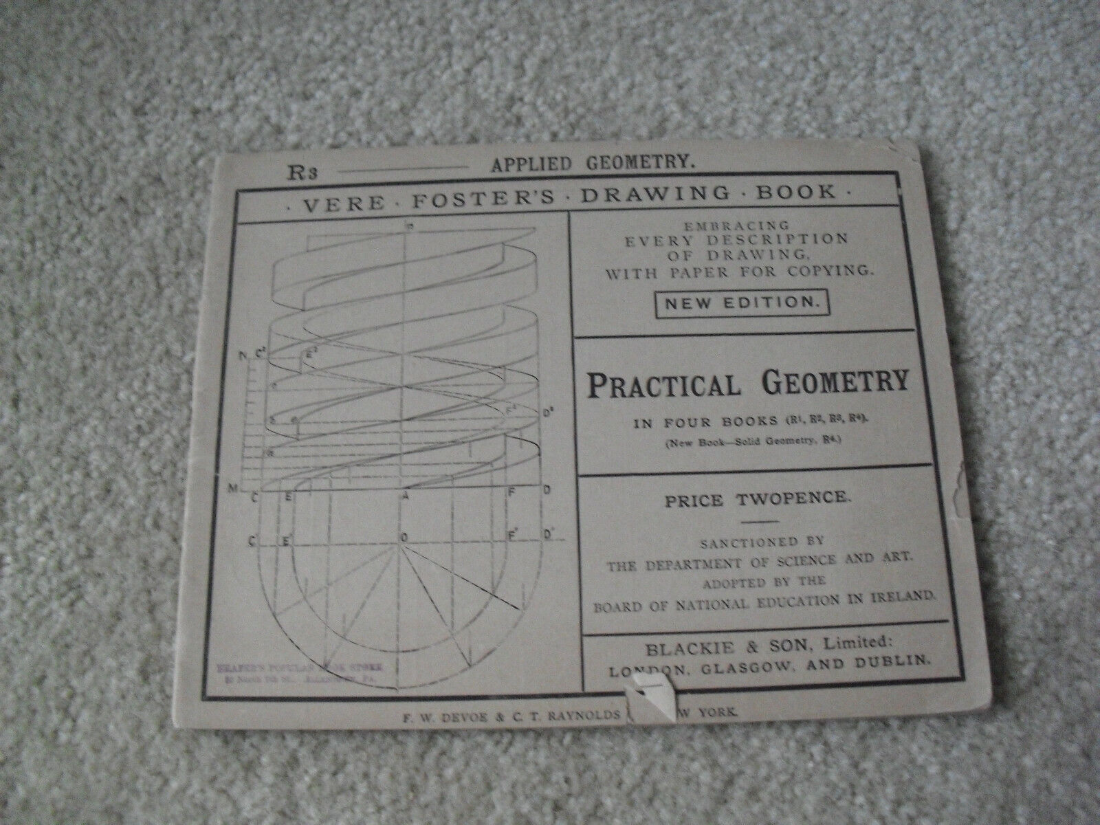 Vintage c1900s Booklet Vere Foster's Drawing Book Practical Geometry