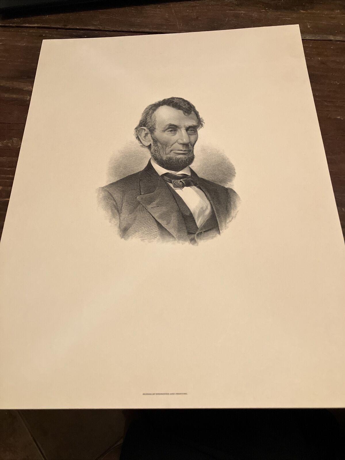 Rare Print President Abe Lincoln Bureau of Engraving and Printing 9\