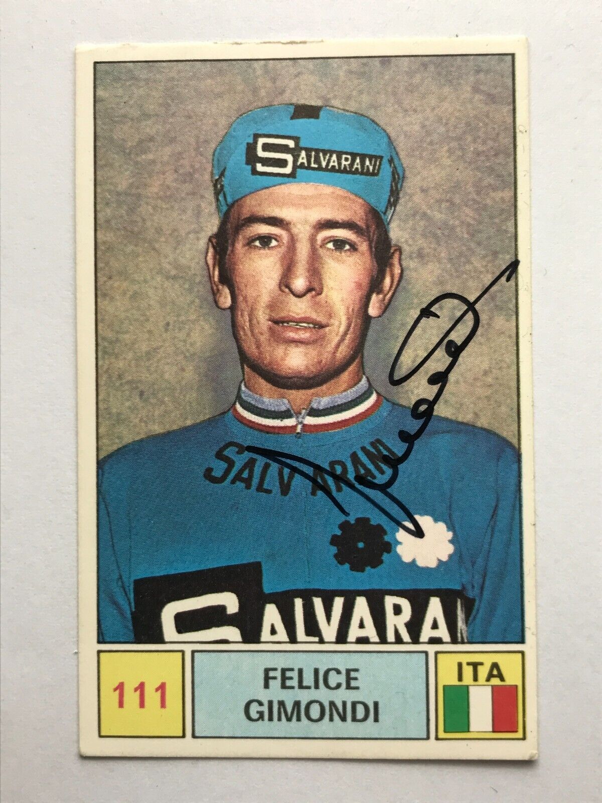 FELICE GIMONDI (†2019) signed PANINI Valida Sticker #111 SPRINT 71-Cycling ITALY