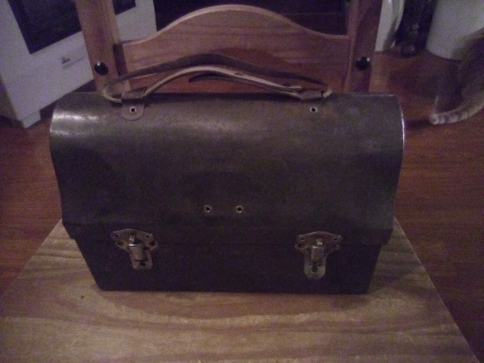Vintage Rare Handy Andy Lunch Box. Leather Handle
