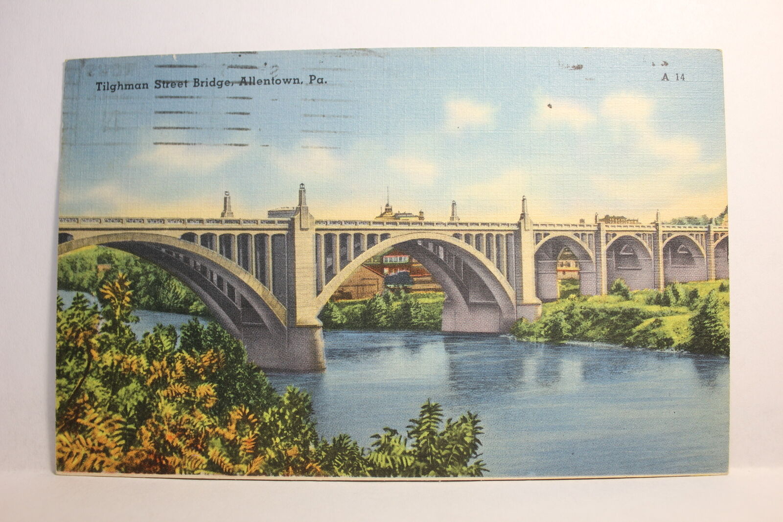 Postcard Tilghman Street Bridge Allentown PA K15