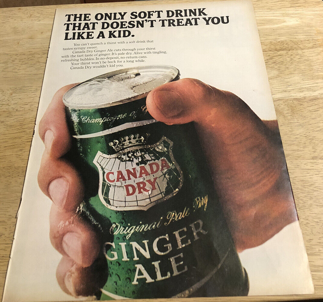 1966 CANADA DRY GINGER ALE / PITTSBURGH PAINTS - Vintage Magazine Ads 2-sided