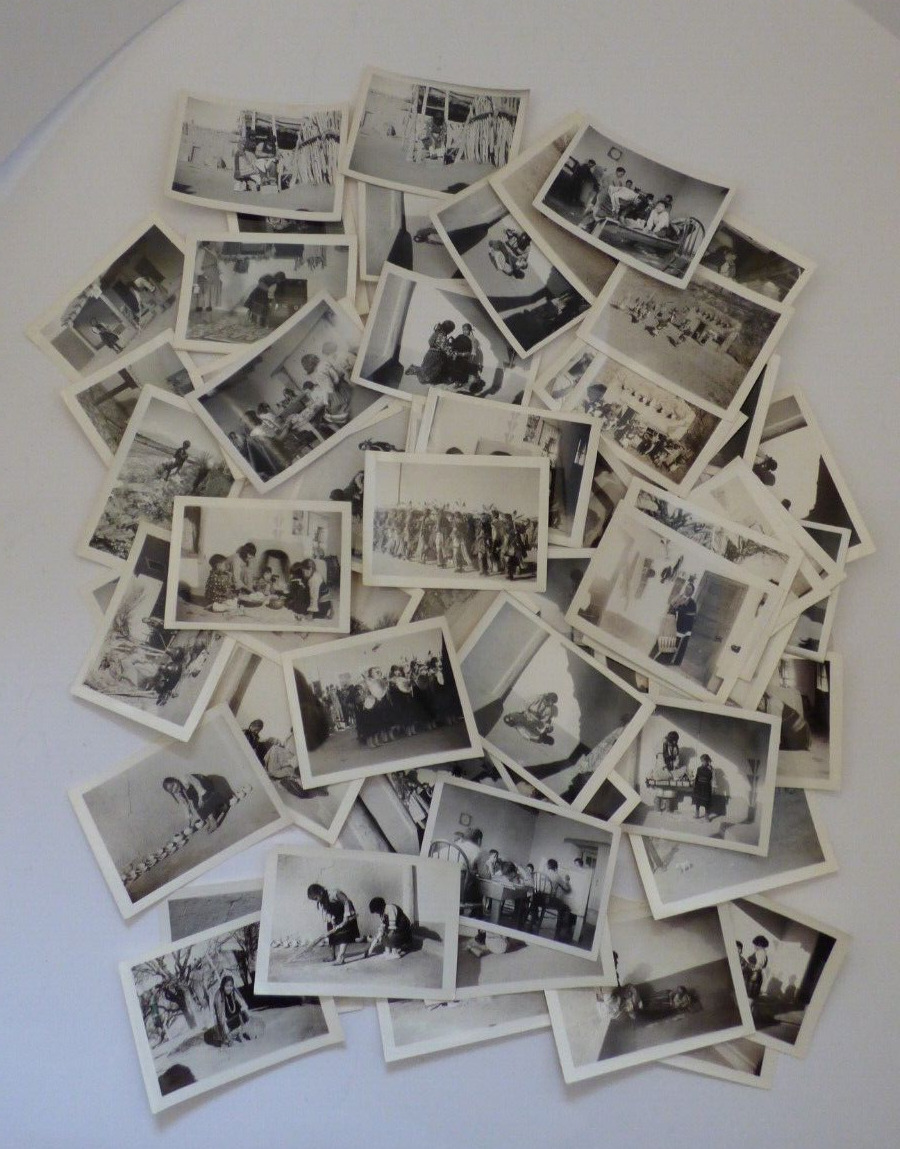 Vintage 59 Piece Navajo Black & White PHOTOGRAPHS Mid Century Ceremonies Pottery