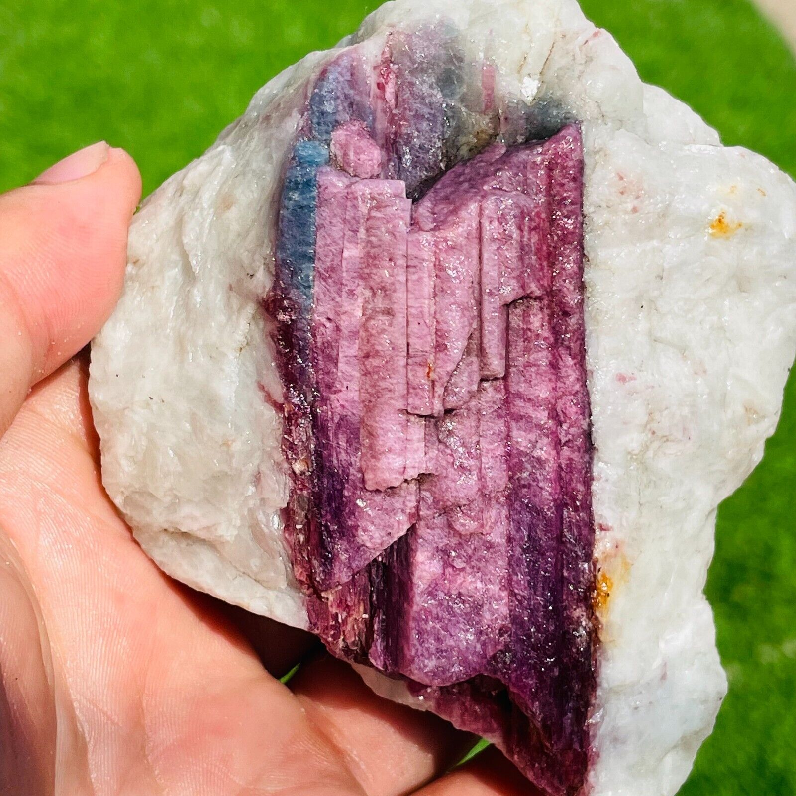 390g Natural Pink Purple Tourmaline Quartz Crystal Mineral Rough Specimen