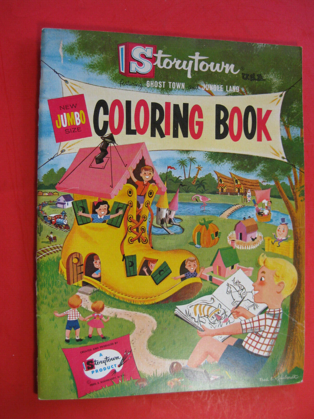 1961 STORYTOWN GREAT ESCAPE LAKE GEORGE 4 PAGES COLORED  COLORING BOOK      