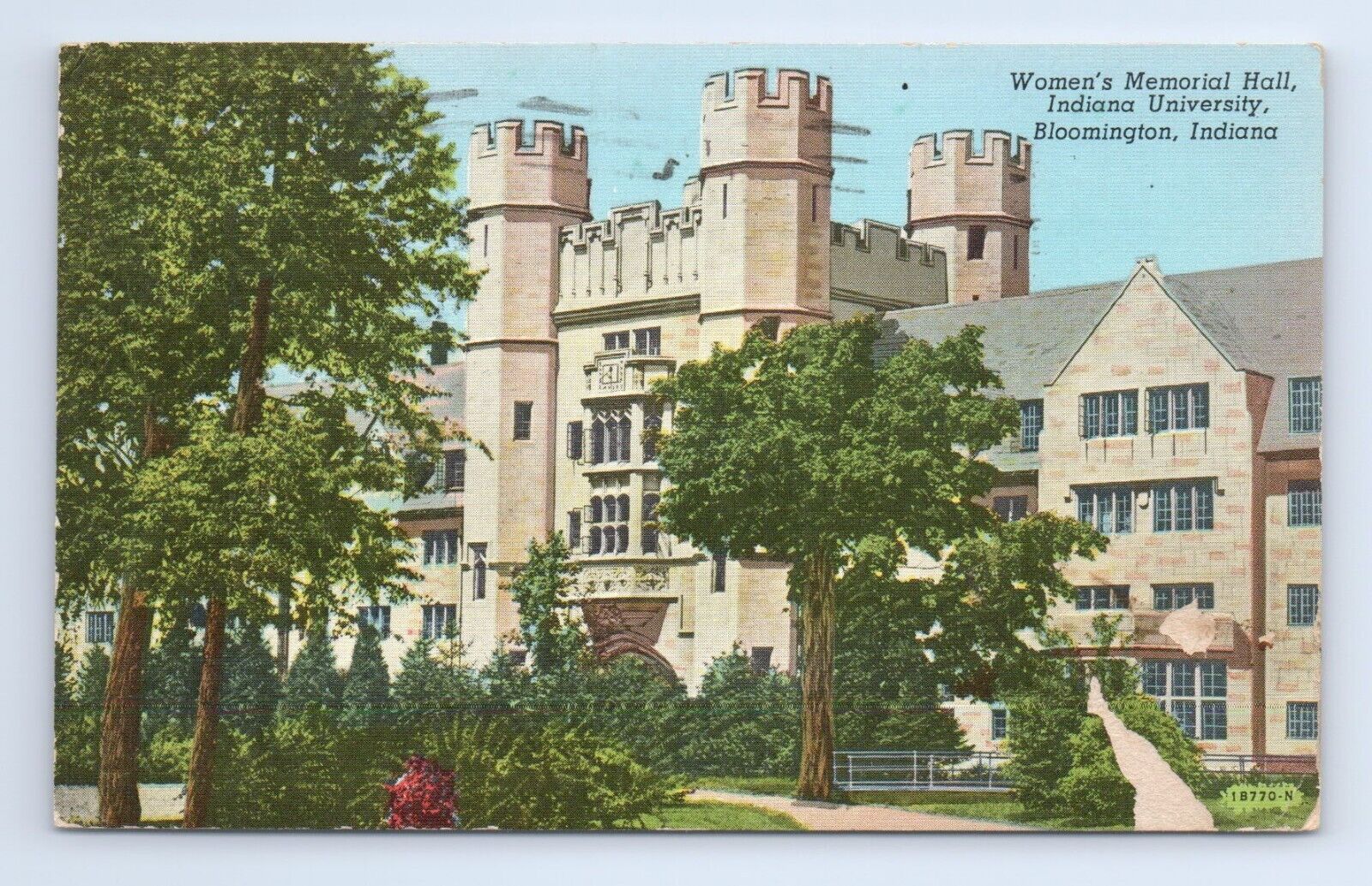 Women\'s Memorial Hall Bloomington Indiana University Postcard VTG IN