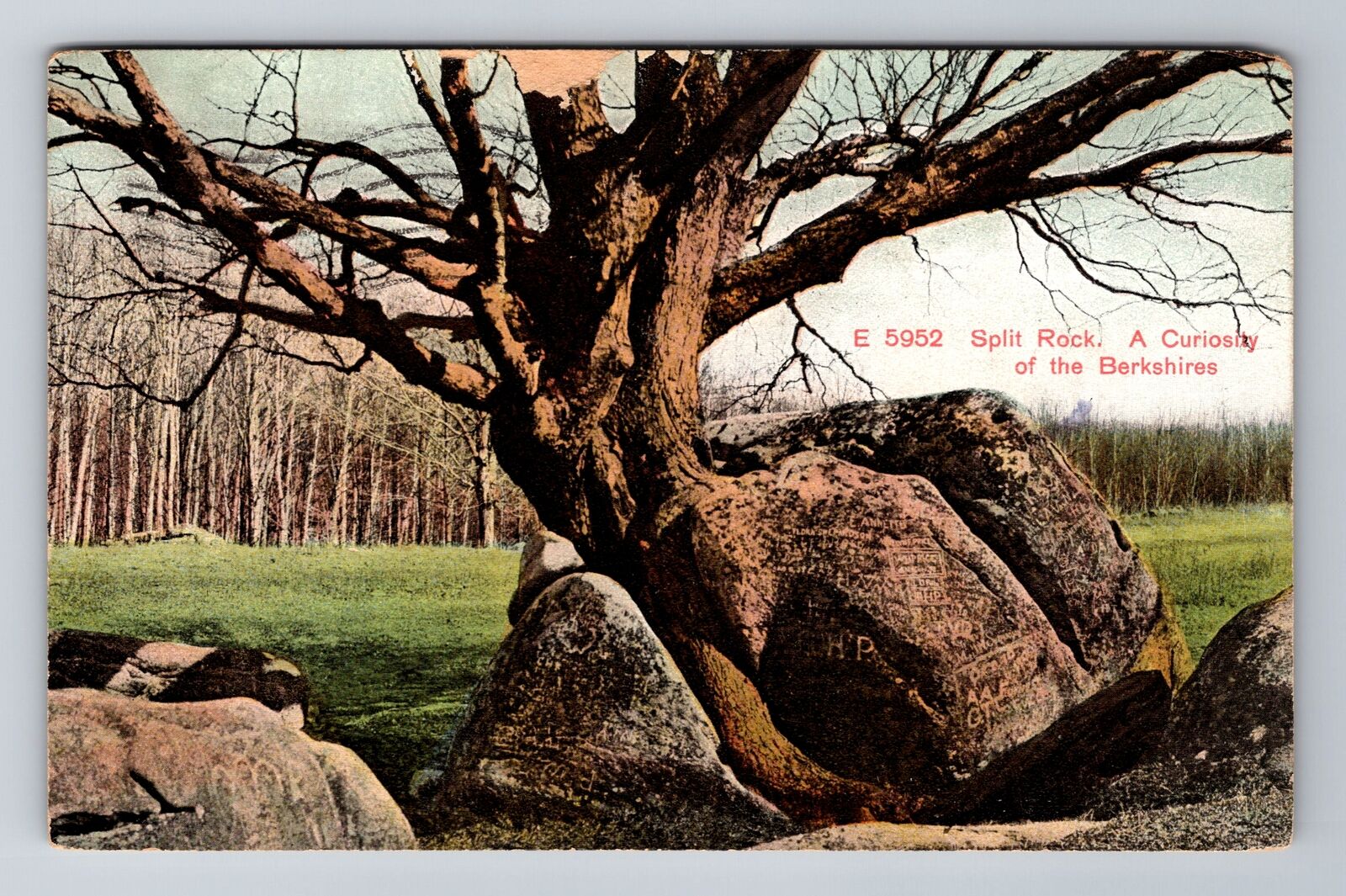 Pittsfield MA-Massachusetts, Split Rock, Berkshires, Vintage c1908 Postcard