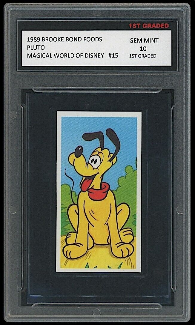 Pluto 1989 Brooke Bond Foods 1st Graded 10 Magical World Of Disney Card #15