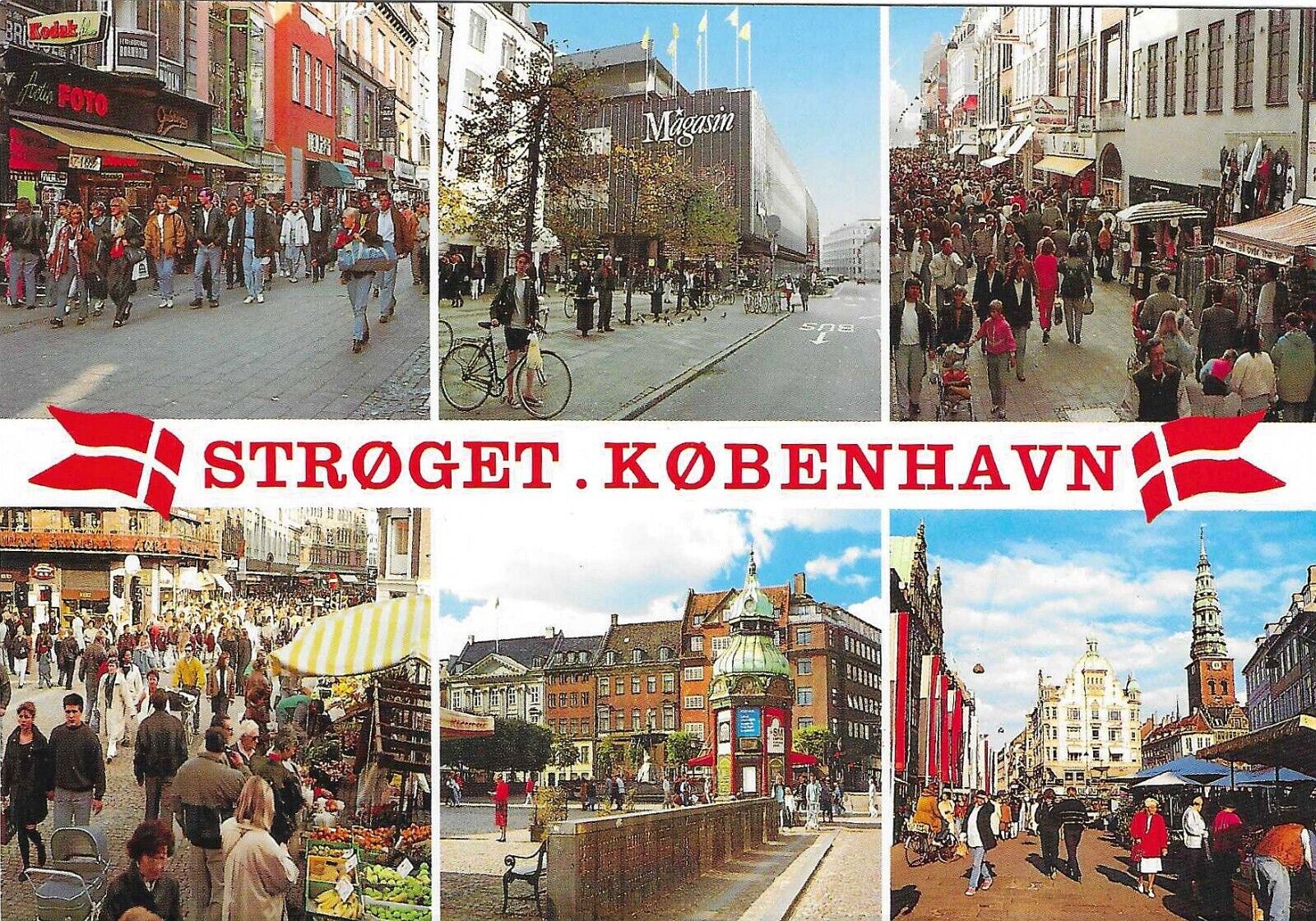Denmark Chrome Postcard Copenhagen The Pedestrian Street Stroget