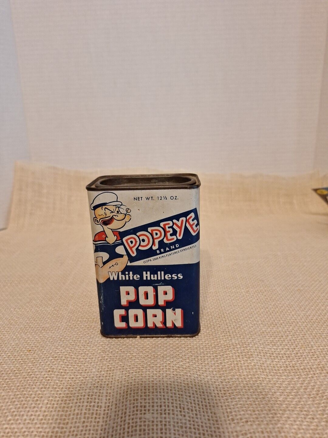 Vintage Popeyes Popcorn Tin Circa 1949