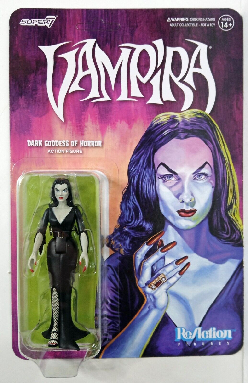 UNPUNCHED - Vampira Dark Goddess Of Horror Super 7 Reaction MISB IN STOCK