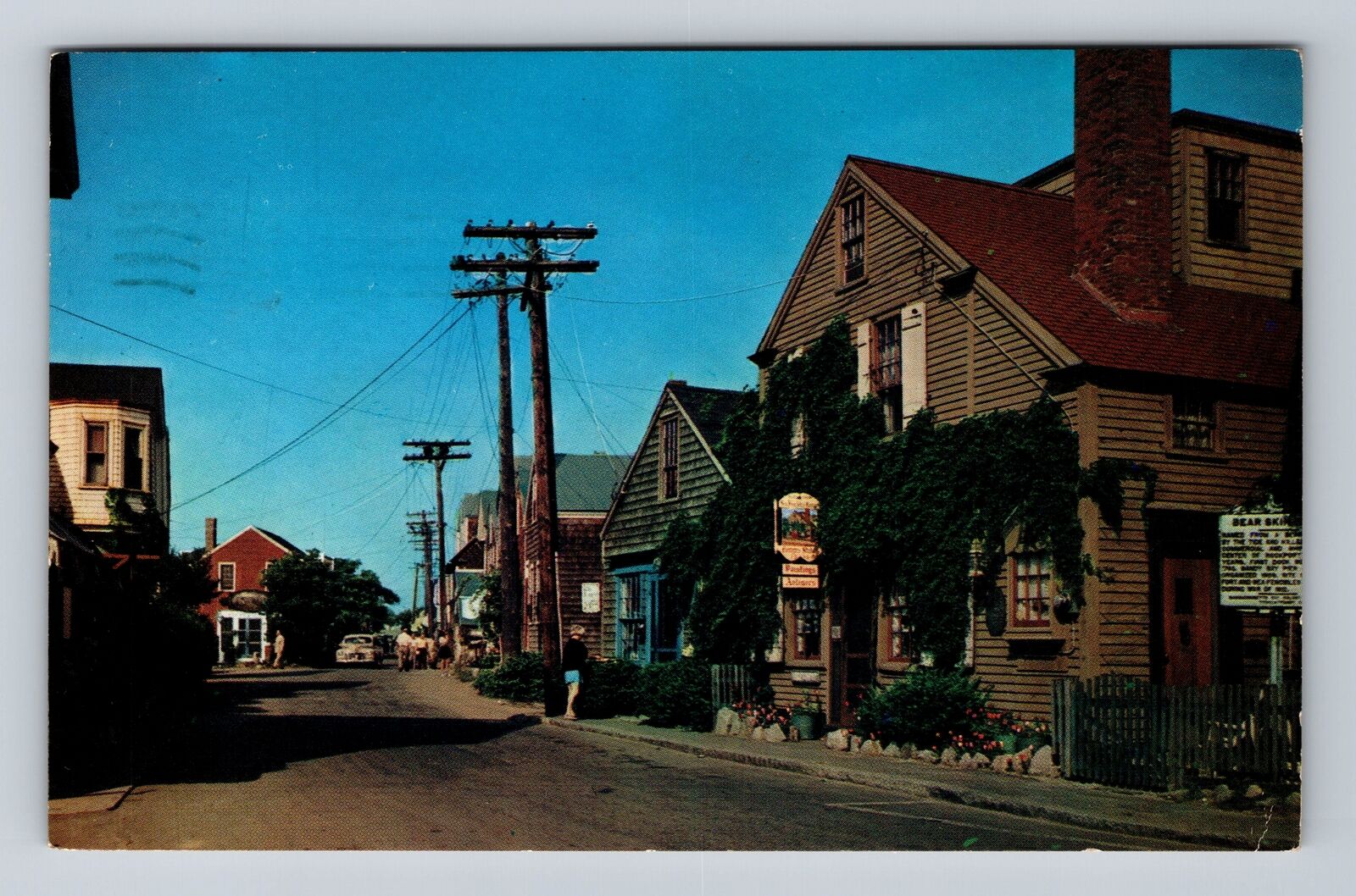 Rockport MA-Massachusetts, Bearskin Neck, Antique Souvenir Vintage Postcard