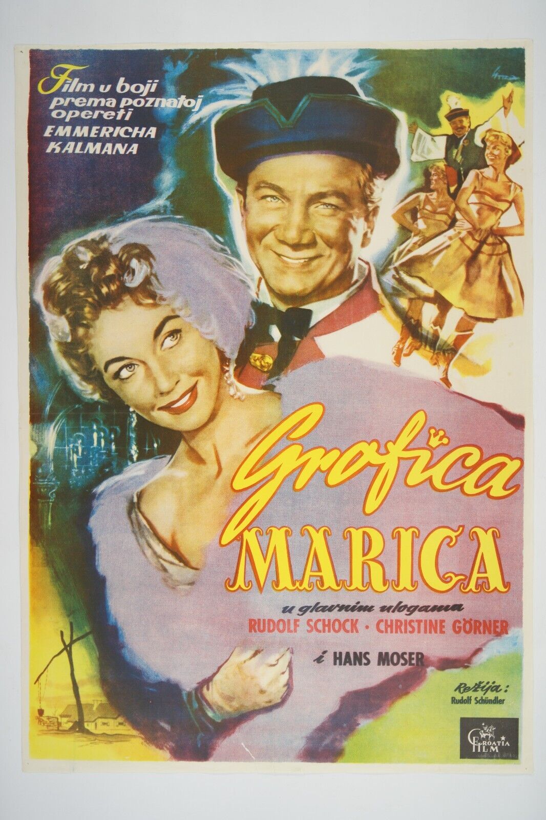 GRÄFIN MARIZA / COUNTESS MARIZA 19x27 Original exYU movie poster 1958 HANS MOSER
