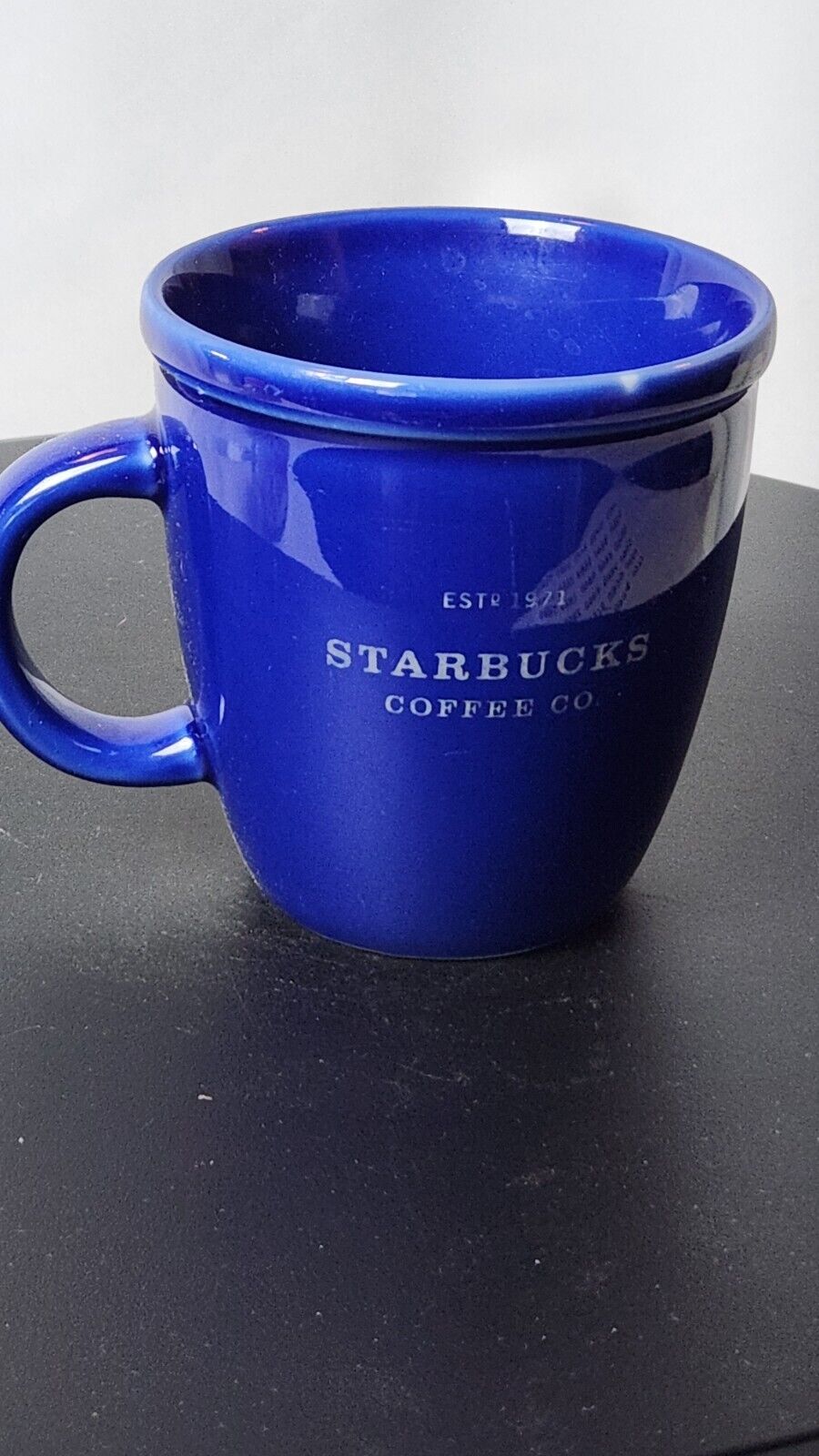 Starbucks Barista 2002 Mug Dark Blue Est 1971 Coffee Cup 16 oz Mfg Imperfection