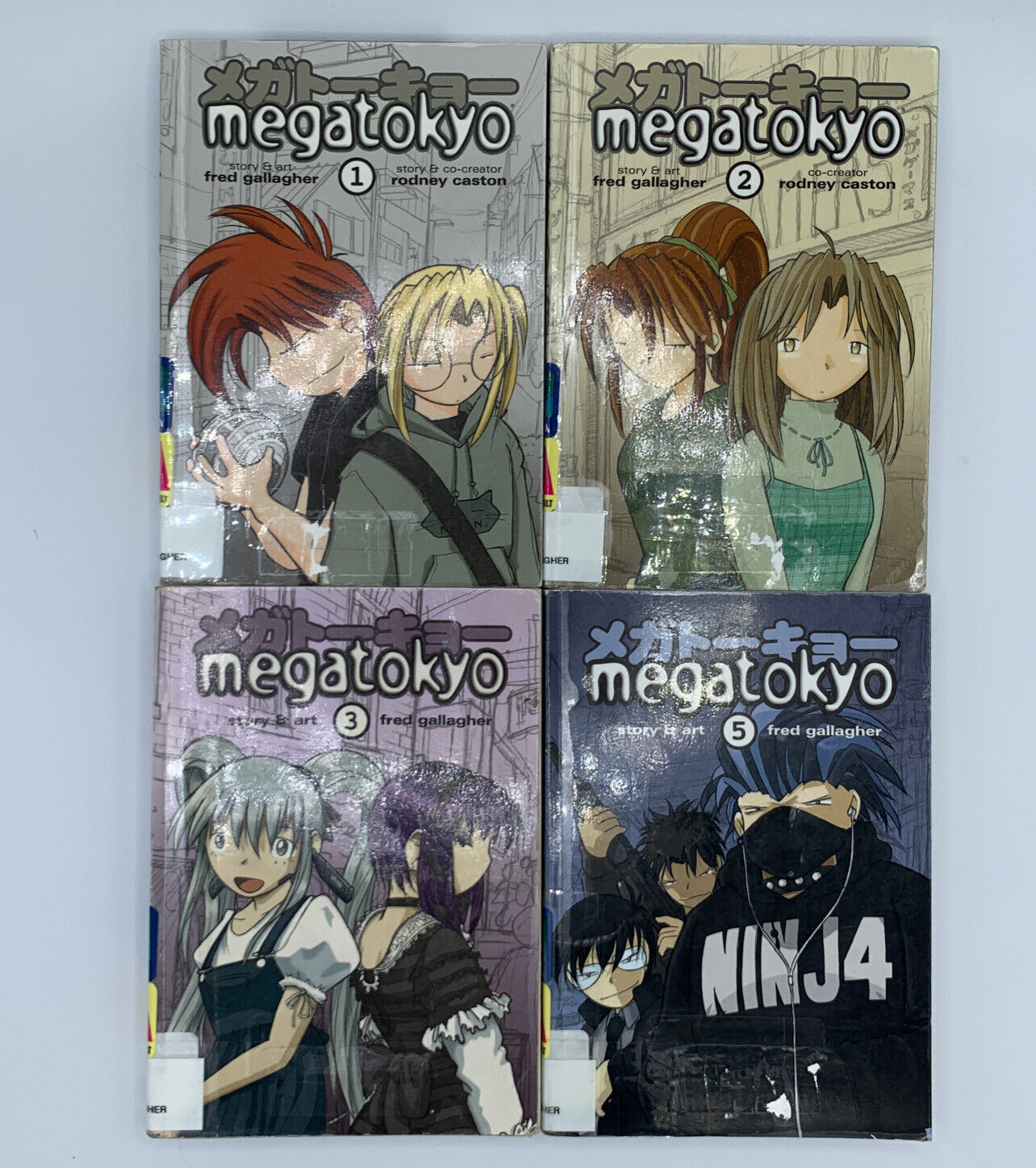 Lot of 4 MEGATOKYO Manga English Vols 1,2,3,5 Fred Gallagher Rodney Caston