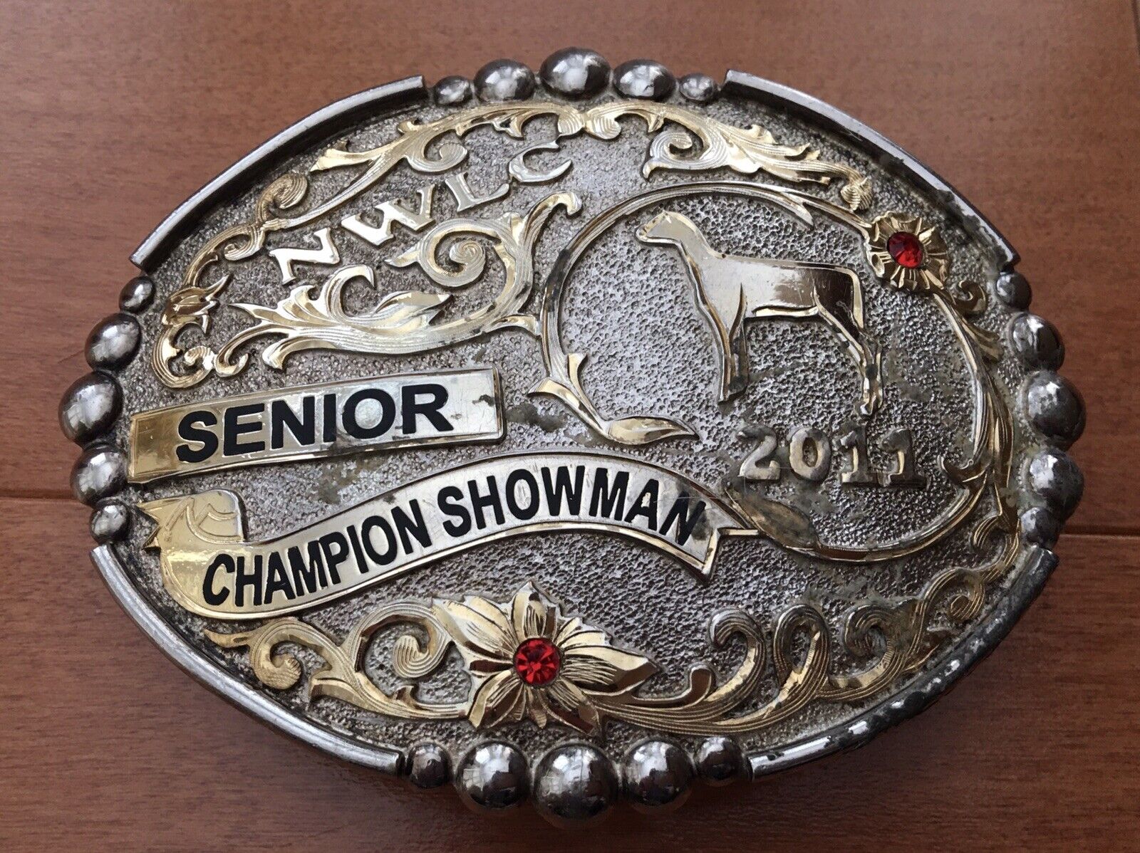 Vintage 2011 NWLC Senior Champion Showman Showtime Awards Trophy Belt Buckle