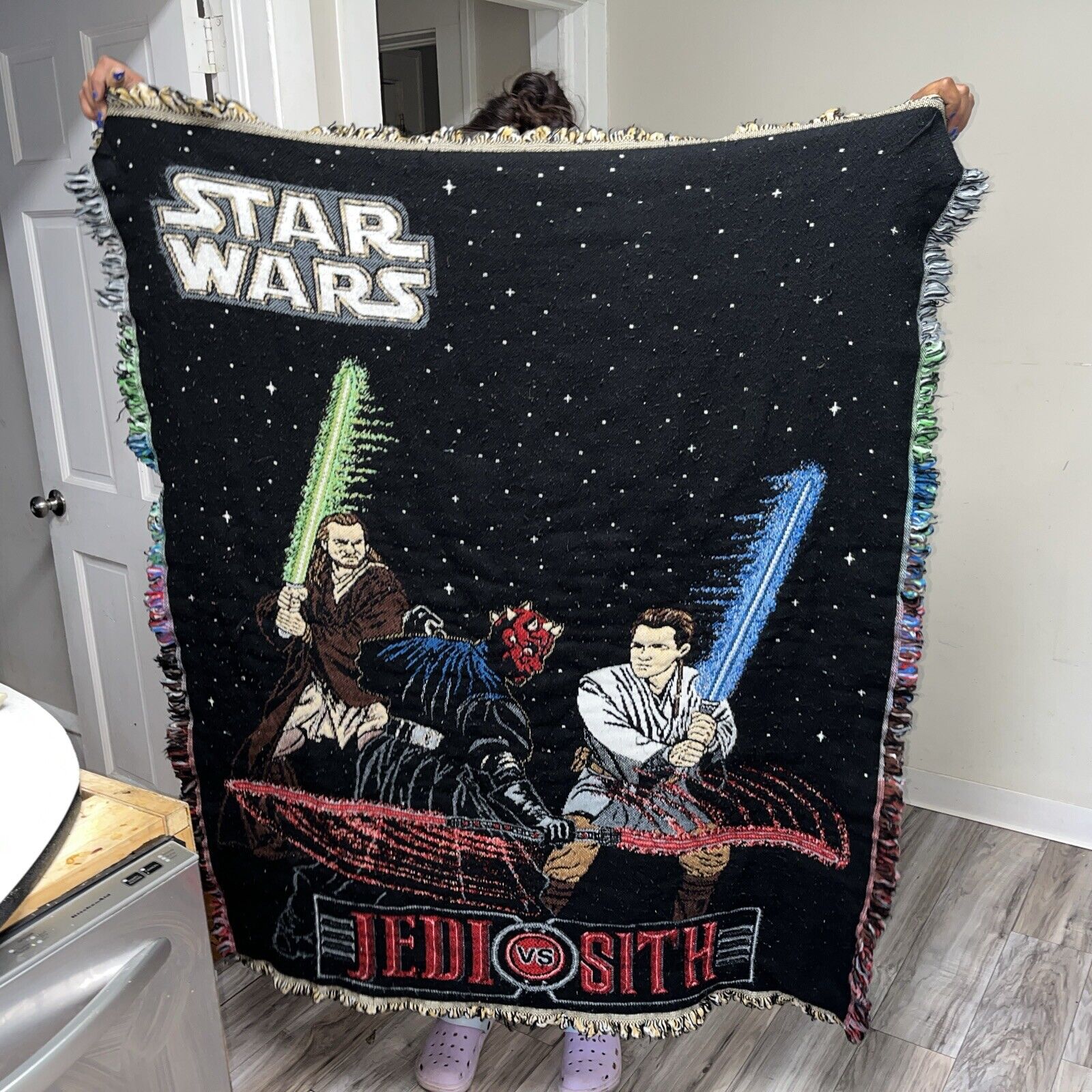 Rare Star Wars Vintage Jedi Vs Sith Darth Maul Tapestry Blanket