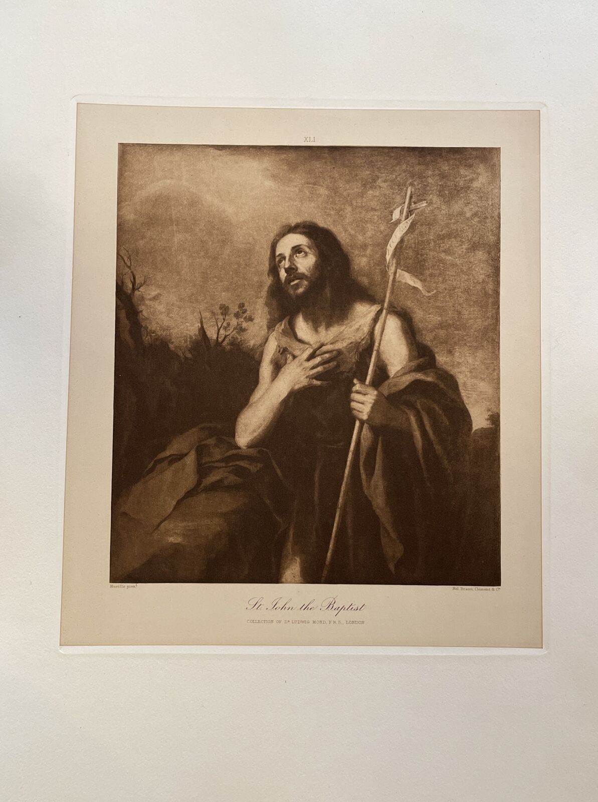 Large Antique Religious Art Print Ludwig Mond Collection St John the Baptist