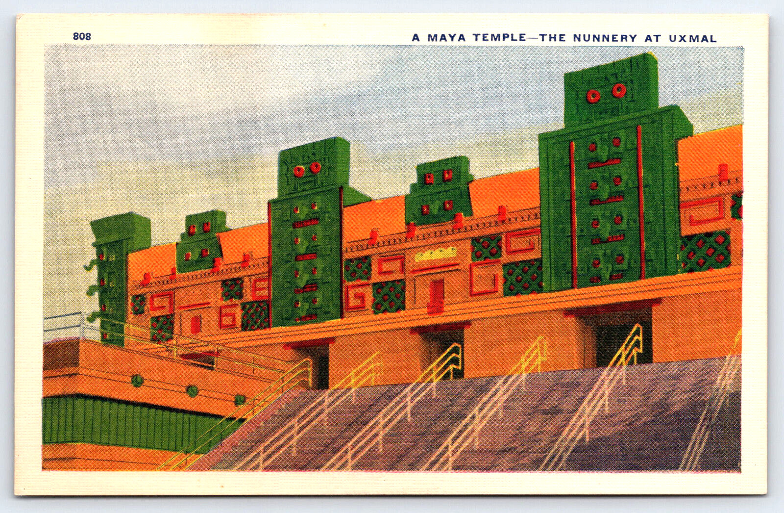 Chicago IL-Illinois, 1933 Chicago World\'s Fair, A Maya Temple Building, Postcard