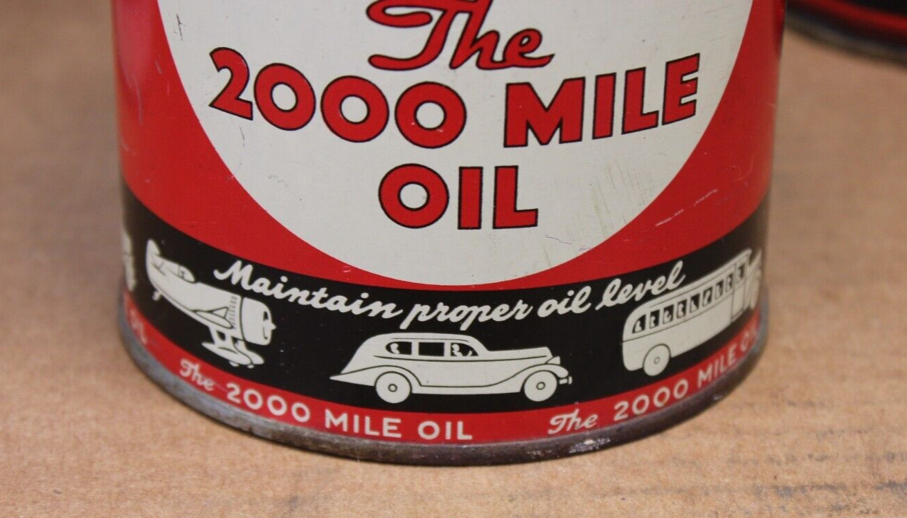 OLD CAR GRAPHIC 1940s era KENDALL MOTOR OIL Solder Seam Tin 1 qt Can  ~VERY NICE
