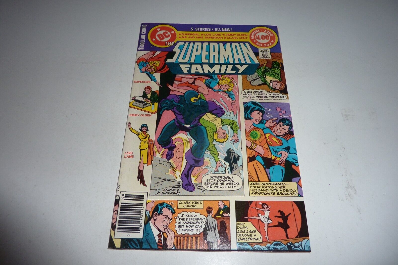 SUPERMAN FAMILY #202 DC Comics 1980 VF/VF+ Bronze Age Supergirl Dollar Comic