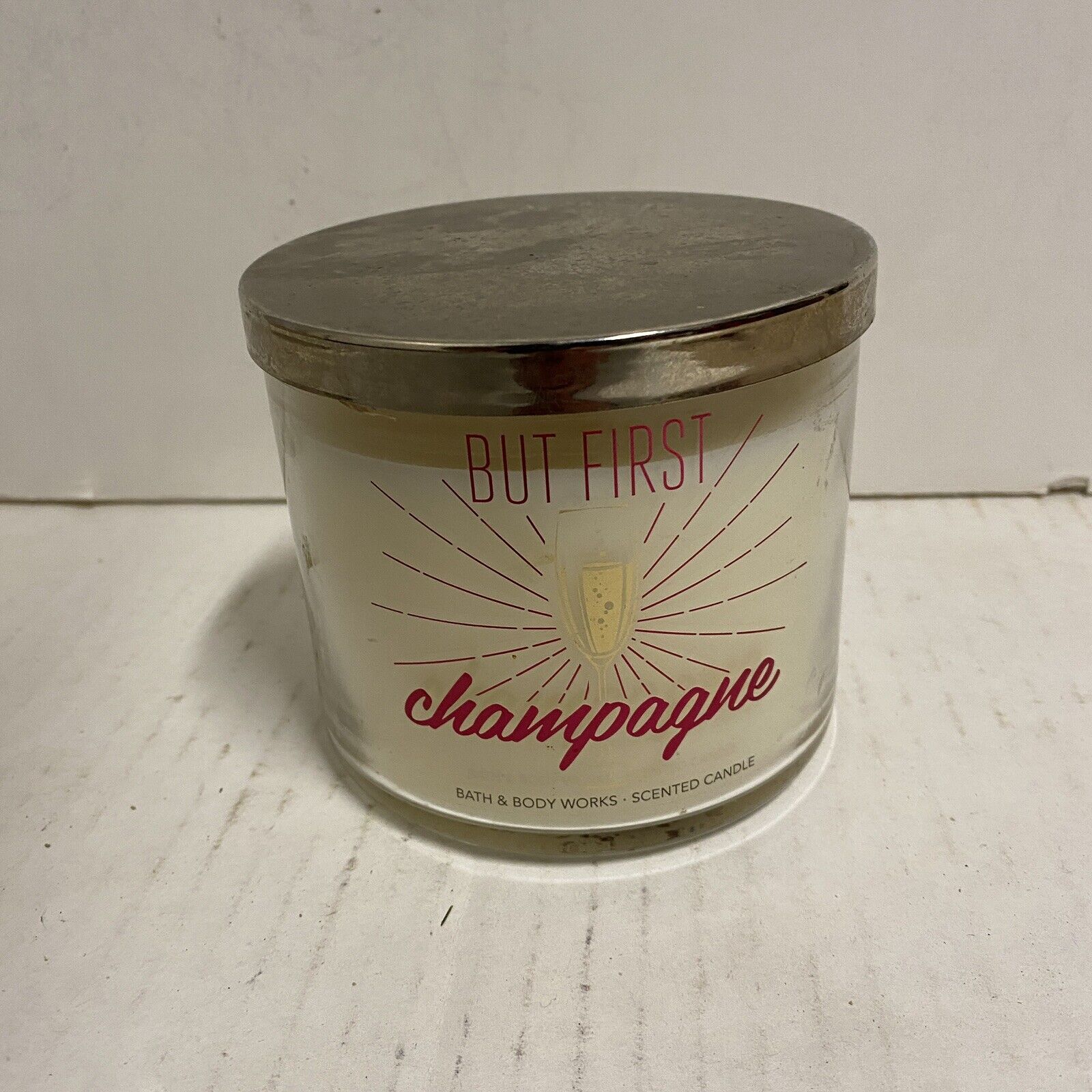 But First Champagne Bath Body Works Candle HTF