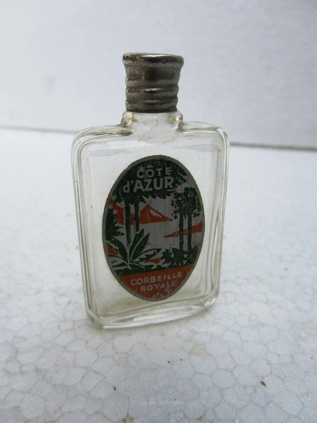 Vintage Cote D\' Azure Corbeille Royale Perfume Bottle Empty Glass France Rare \