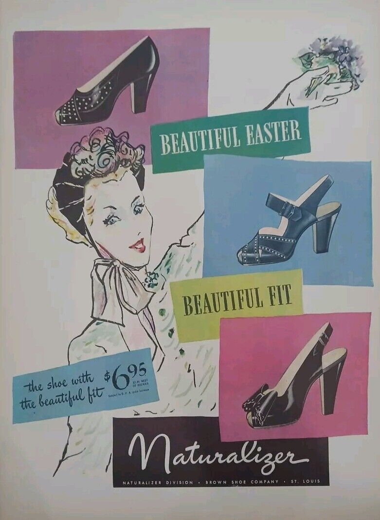 1946 Naturalizer Brown Shoe Company Print Ad.