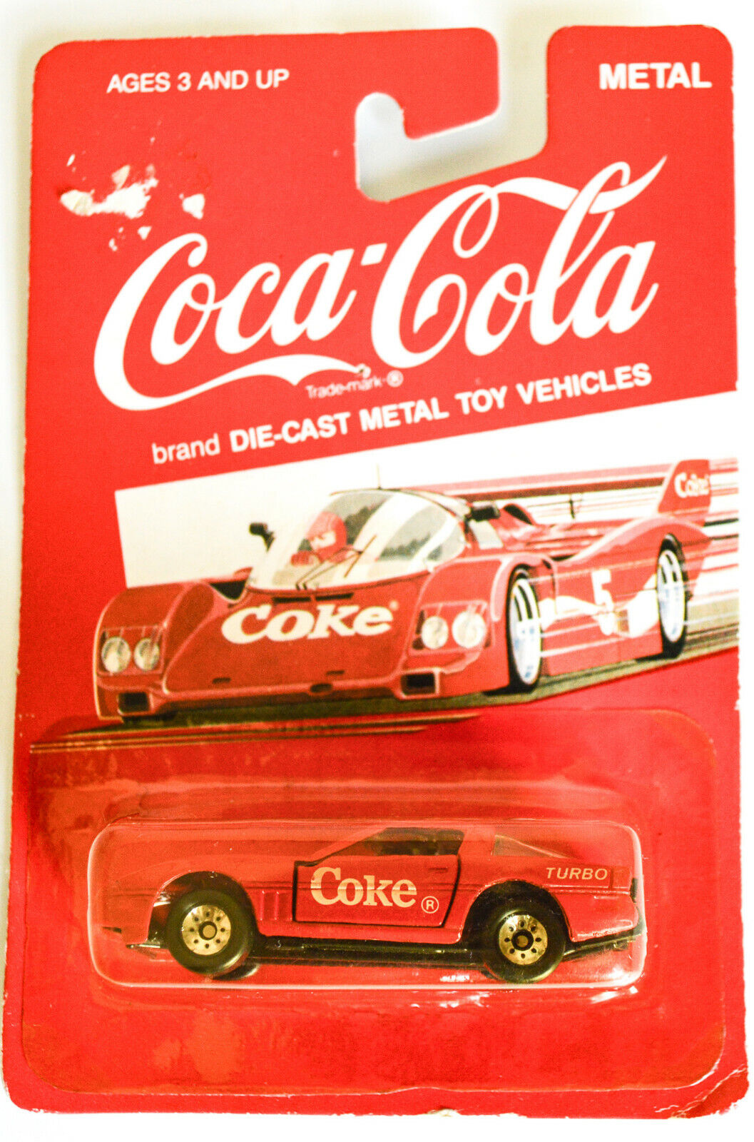 Vintage NOS Hartoy Coca Cola Die-cast Metal Toy Team Turbo #8 Car Sealed