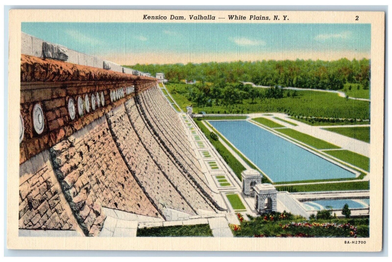 c1930\'s Kensico Dam Valhalla White Plains New York NY Unposted Vintage Postcard
