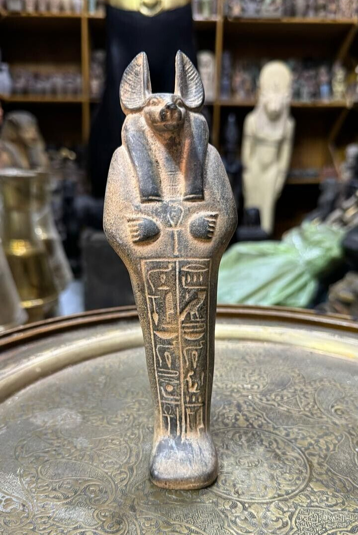 UNIQUE ANCIENT EGYPTIAN ANTIQUITIES Stone Statue Of God Anubis Egyptian Rare BC