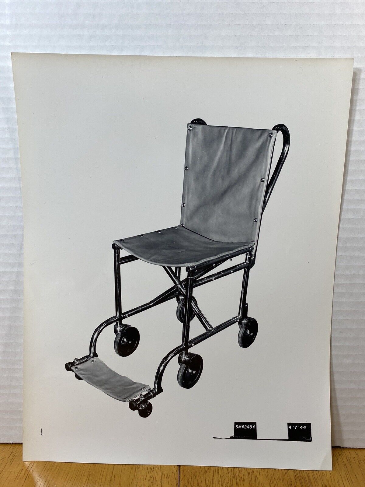 Military Wheelchair SM62436 4-7-44 Kodak Paper PHOTO PRINT