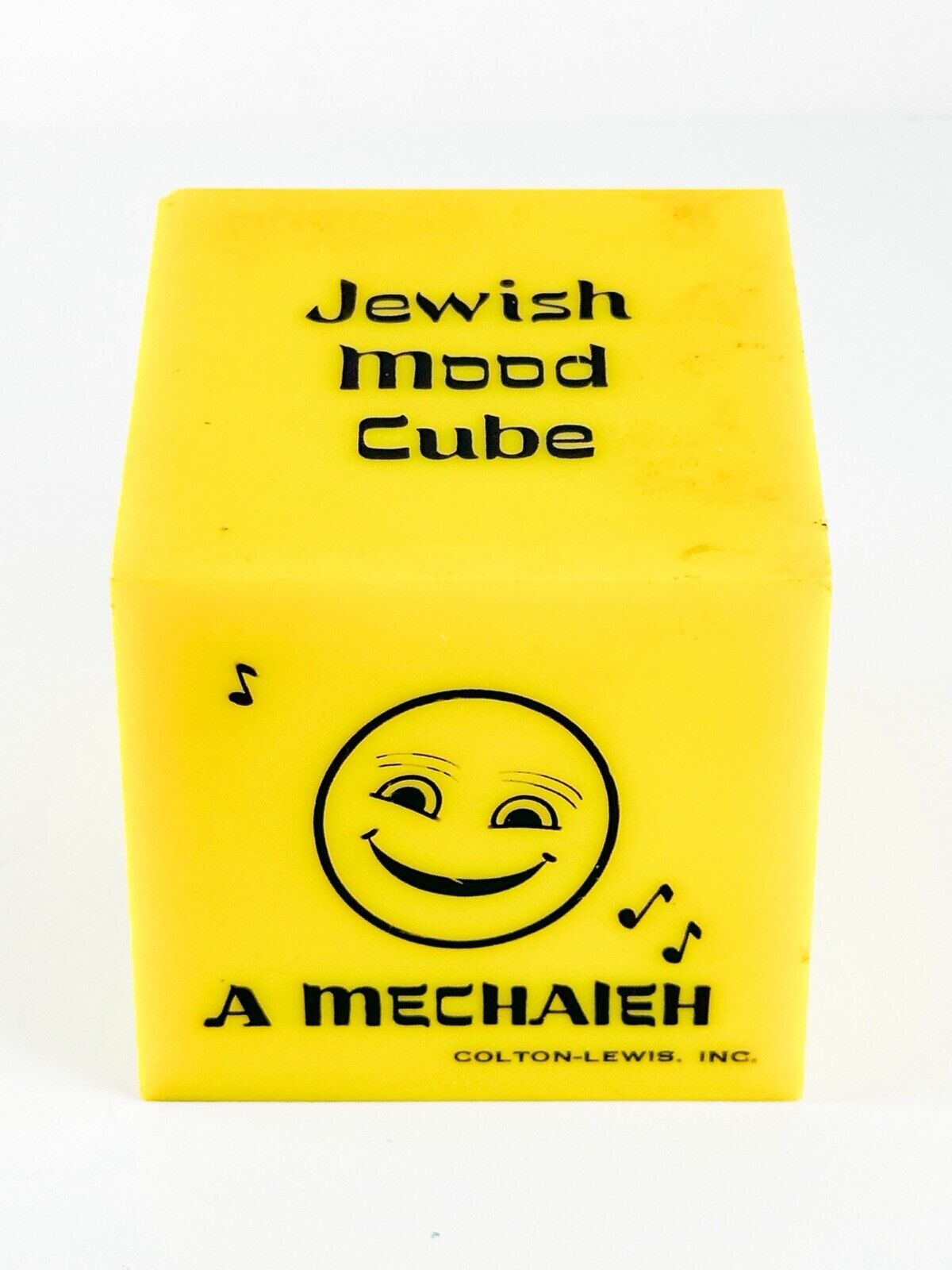Vintage Jewish Mood Cube Colton Lewis Inc Paperweight Gag Gift Judaica