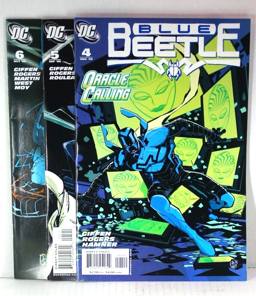 comic book dc comics - blue beetle no 4-5-6 aug - sep- oct