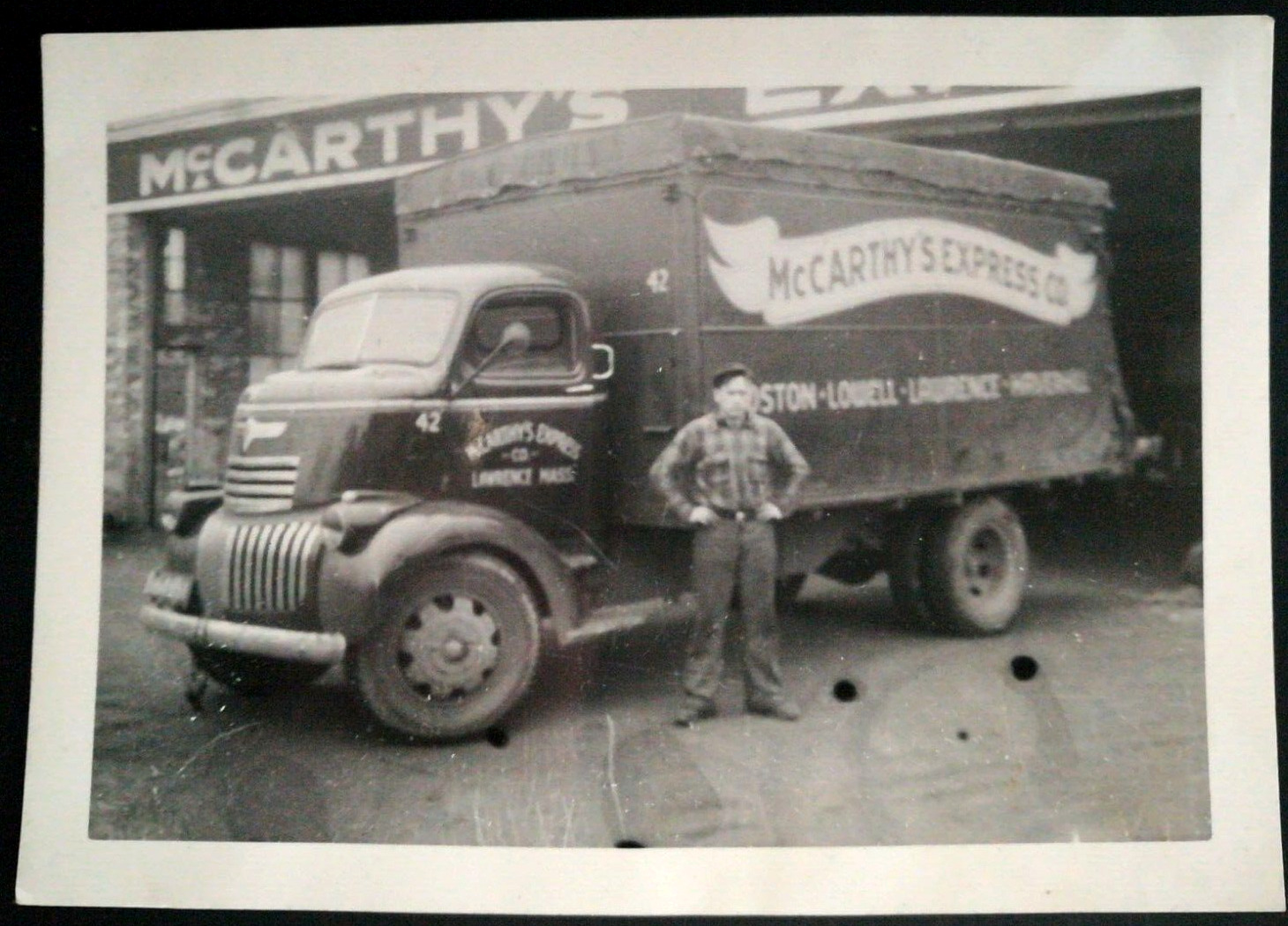 C1940s Original Photo Chevrolet Cabover Truck McCarthys Express Lawrence MA