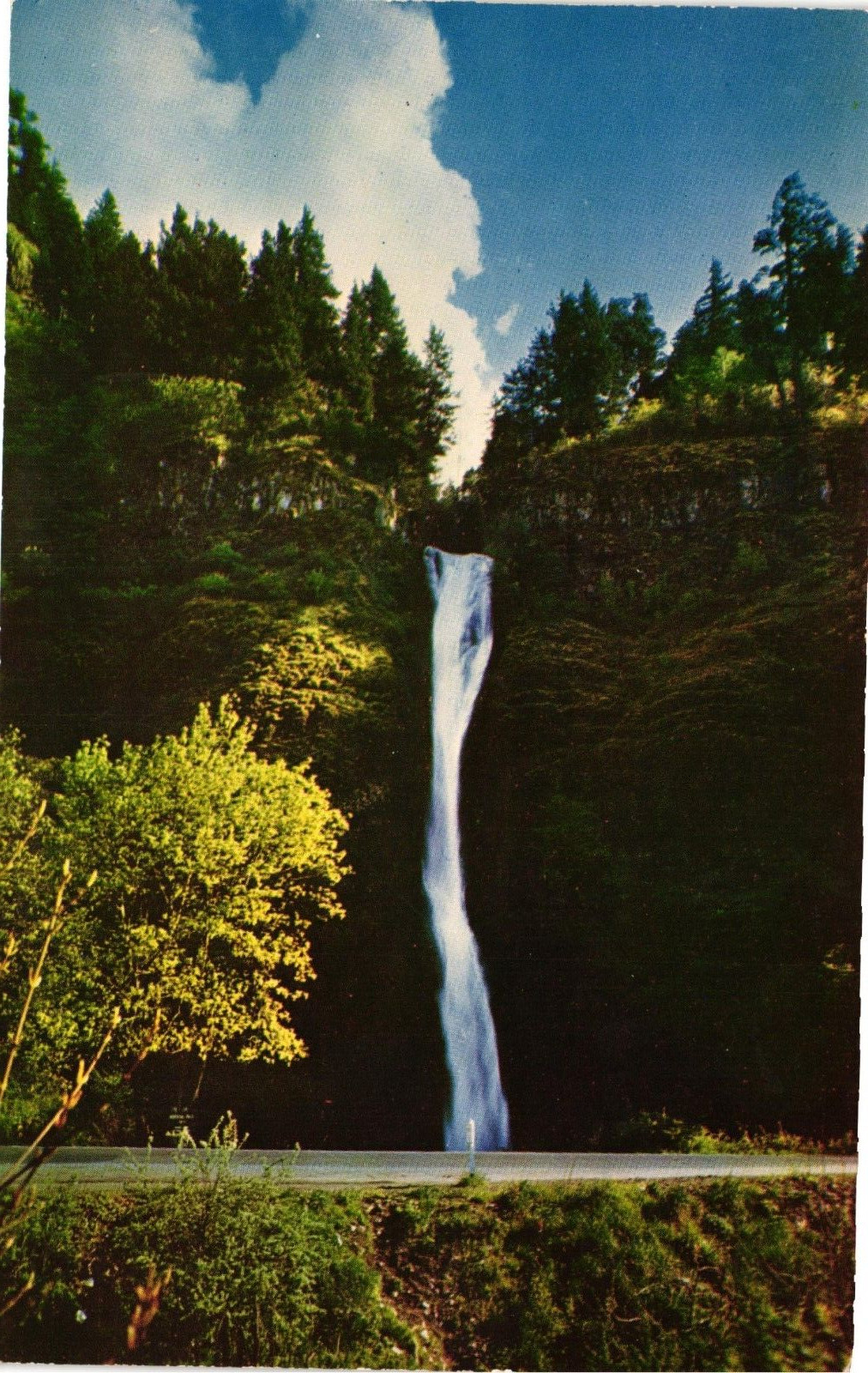 Vintage Postcard - Horsetail Falls 10 Miles From Crown Point Columbia River