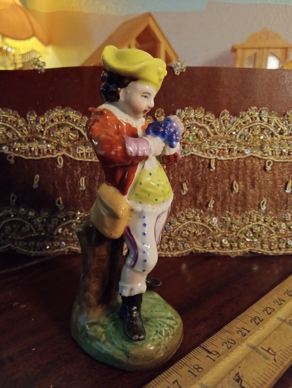 porcelain german antique figurine conta boehme quill holder boy child meissen