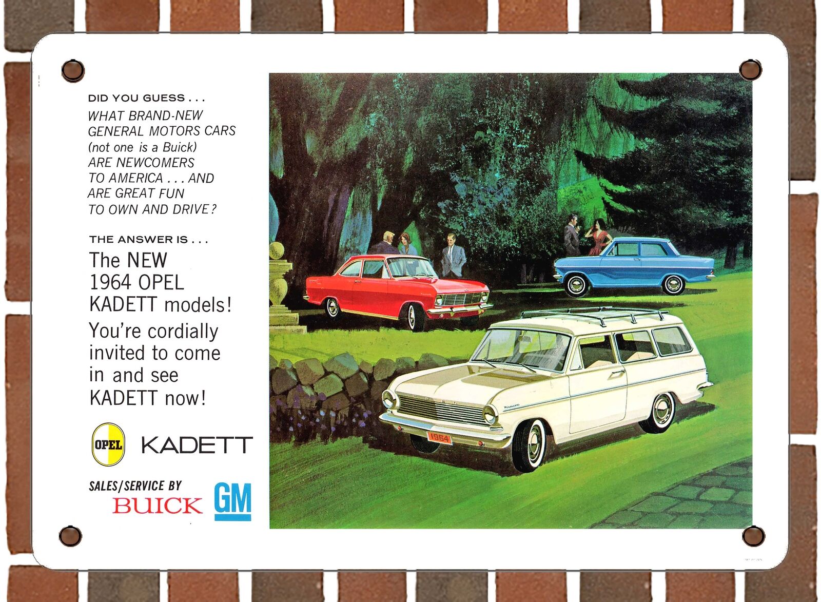 METAL SIGN - 1964 Opel Kadett models - 10x14 Inches
