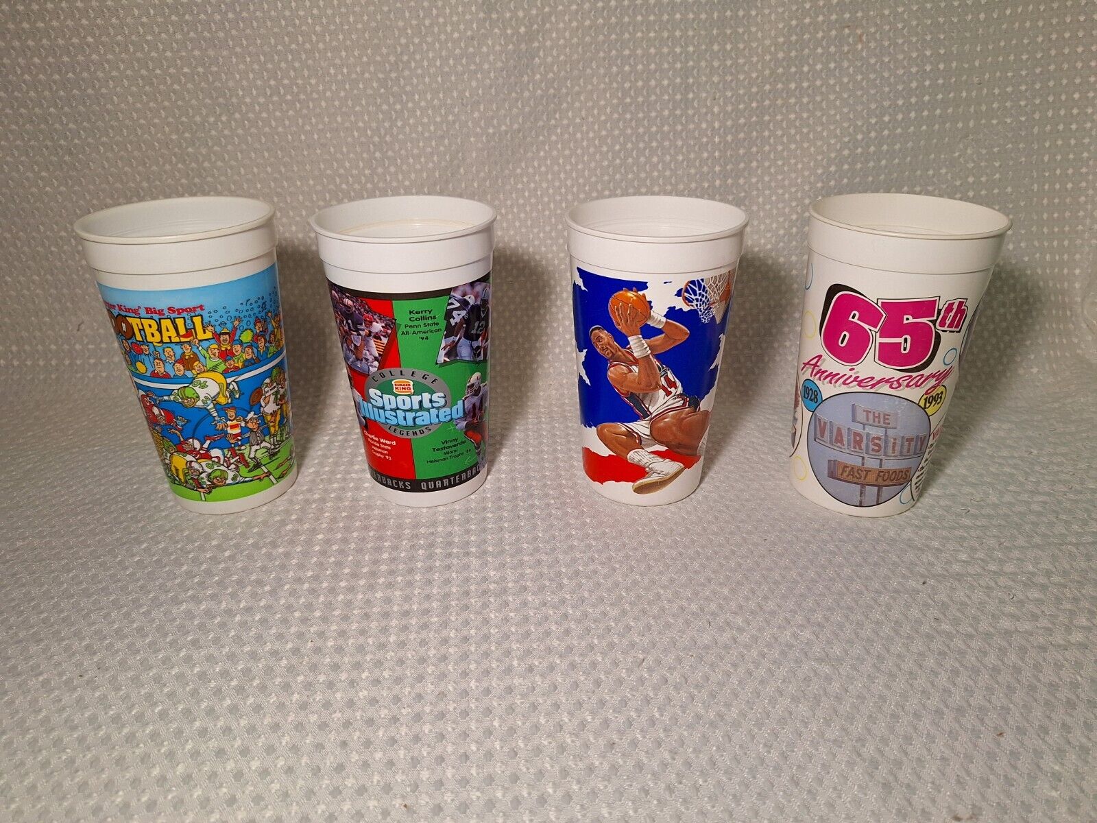 Vintage 1990s Burger King McDonalds Disposable Plastic Collector Cups Lot of 4